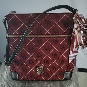 NWOT Dooney & Bourke Maroon and Black Crossbody Bag